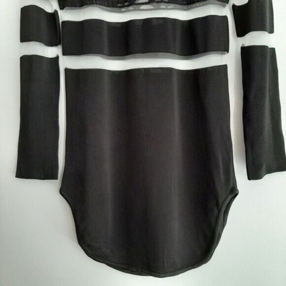 ALEXANDER WANG & H&M Fine Knit Tunic Top / Dress Mesh Panels Sz XS Flawed - Picture 5 of 16